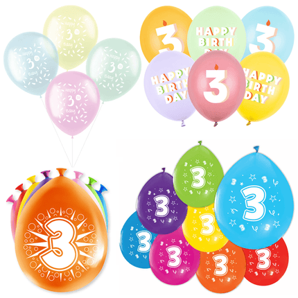 3 Jaar Latex Ballonnen - Partywinkel