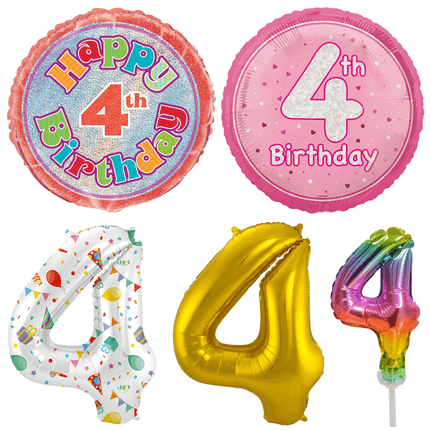 4 Jaar Folie Ballonnen - Partywinkel