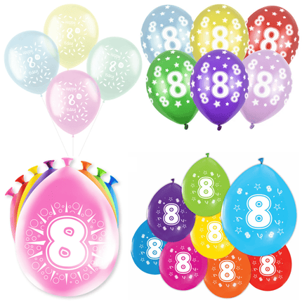 8 Jaar Latex Ballonnen - Partywinkel