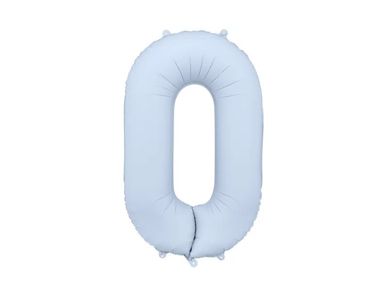 0 Jaar Cijfer Ballon Lichtblauw Mat Leeg 86cm van Partydeco koop je bij Partywinkel