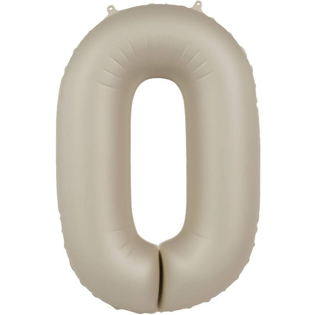 0 Jaar Cijfer Ballon Nude Mat 86cm van Folat koop je bij Partywinkel