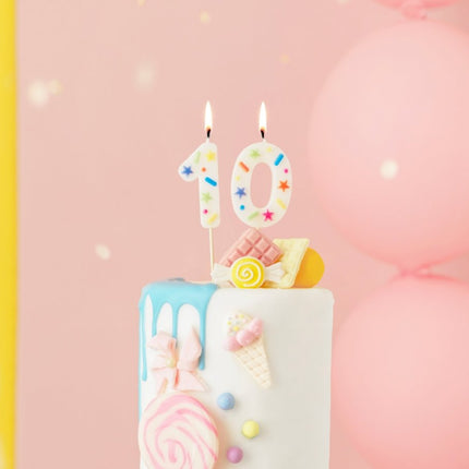 0 Jaar Kaars Gekleurd 10cm van Partydeco koop je bij Partywinkel