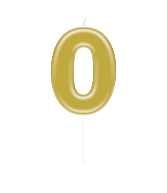 0 Jaar Kaars Goud 10,5cm van Paper Dreams koop je bij Partywinkel