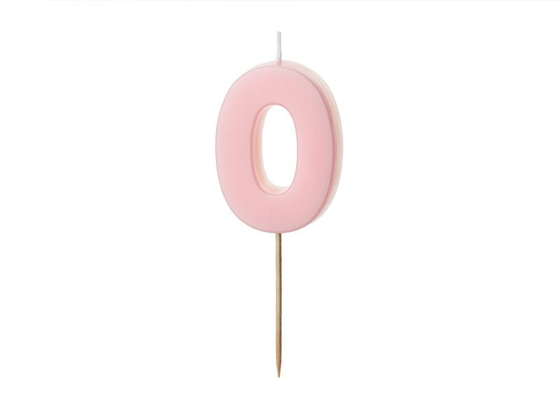 0 Jaar Kaars Lichtroze 5,5cm van Partydeco koop je bij Partywinkel