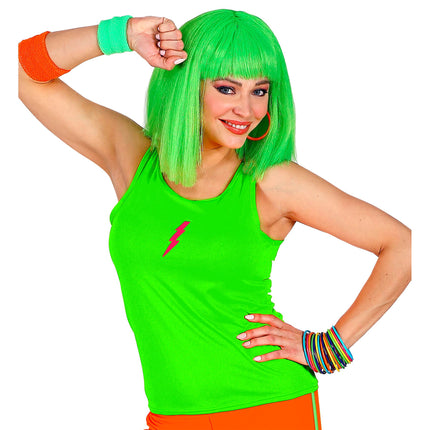 Neon Tanktop Groen Bliksemschicht