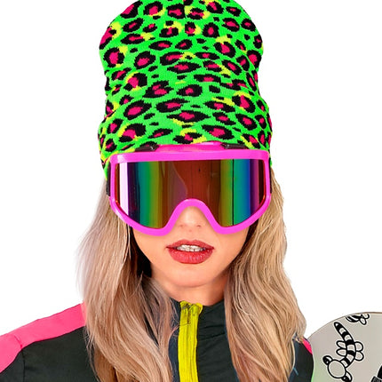 Beanie Luipaard Neon Groen