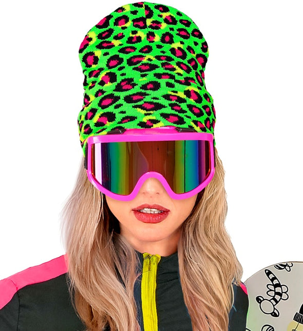 Beanie Luipaard Neon Groen