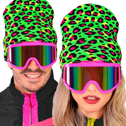 Beanie Luipaard Neon Groen