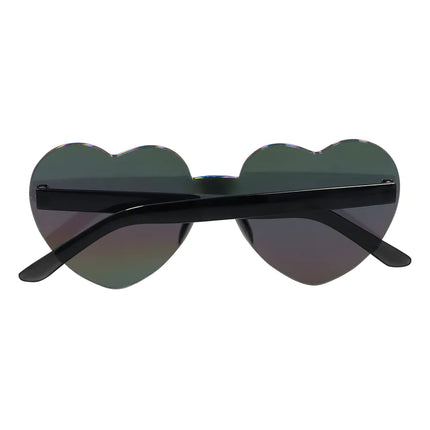 Partybril Festival Hart mirror zwart