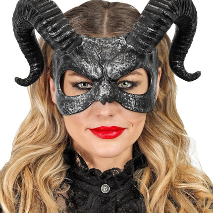 Zwart Oogmasker Hoorns
