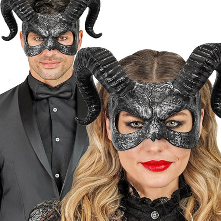 Zwart Oogmasker Hoorns