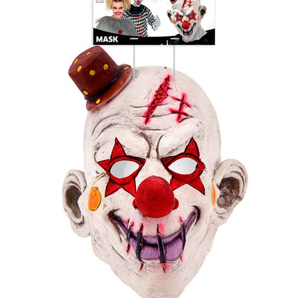 VOLLEDIG MASKER KILLER CLOWN MET HOED