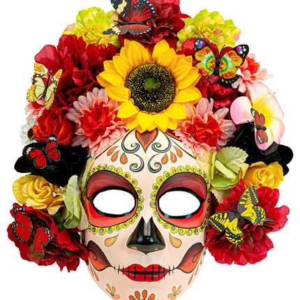 Dia De Los Muertos Masker Gekleurd Bloemen