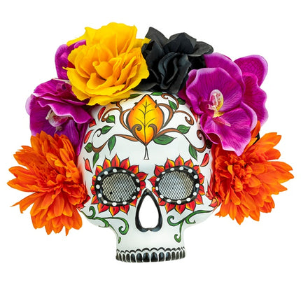 Dia De Los Muertos Masker Gekleurd Schedel