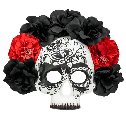 Dia De Los Muertos Masker Zwart Wit Schedel