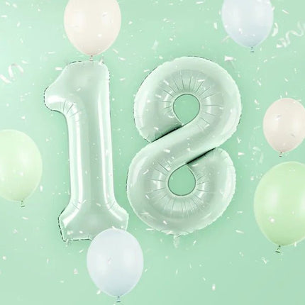 1 Jaar Cijfer Ballon Mintgroen 72cm van Partydeco koop je bij Partywinkel