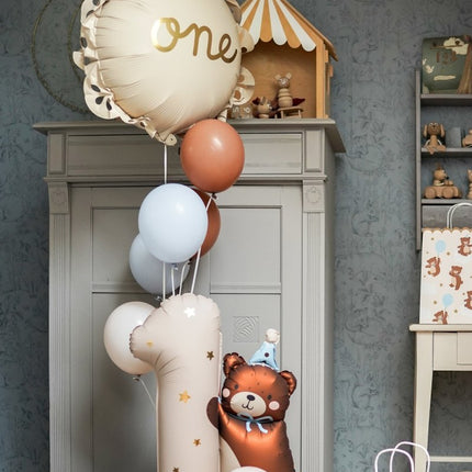1 Jaar Helium Ballon Beige Leeg 51cm van Partydeco koop je bij Partywinkel