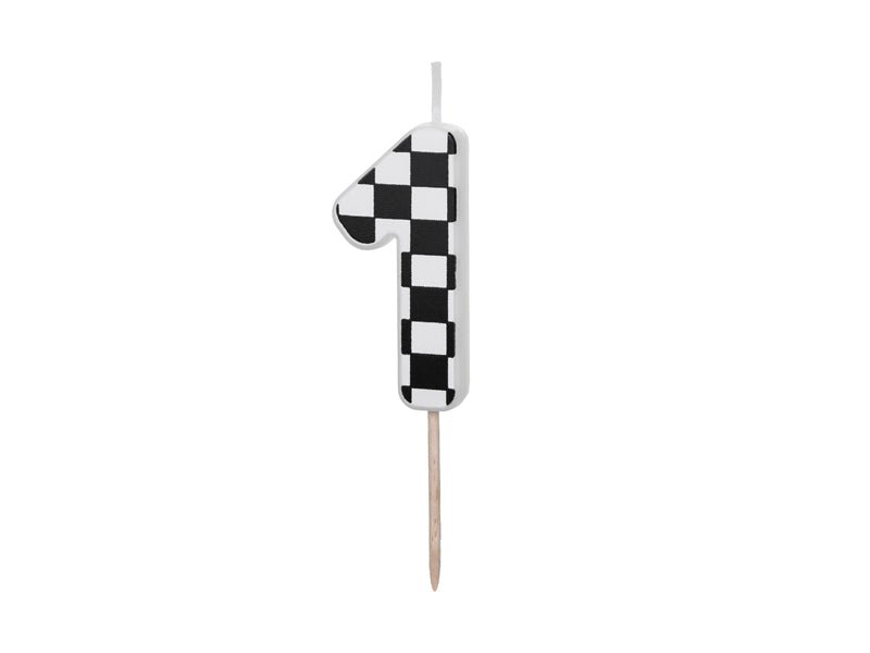1 Jaar Kaars Race 5,5cm van Partydeco koop je bij Partywinkel