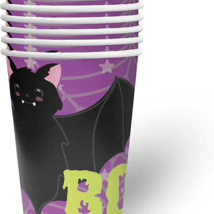 Halloween Bekers Paars Boo 250ml 8st
