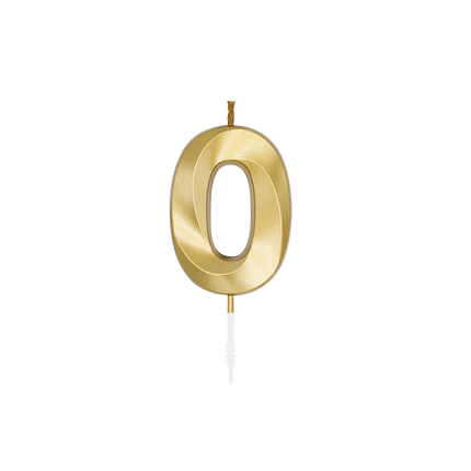 0 Jaar Kaars Goud Metallic 6cm