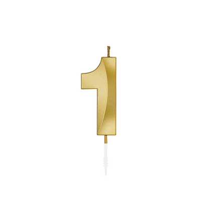 1 Jaar Kaars Goud Metallic 6cm