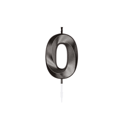 0 Jaar Kaars Zwart Metallic 6cm