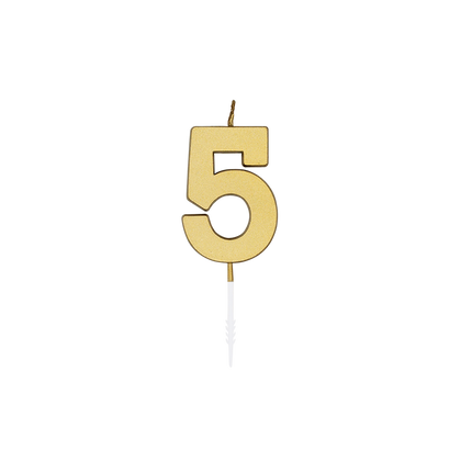 5 Kaars Goud Metallic 4,5cm
