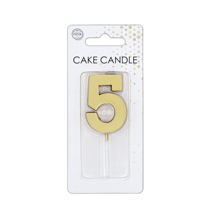 5 Kaars Goud Metallic 4,5cm