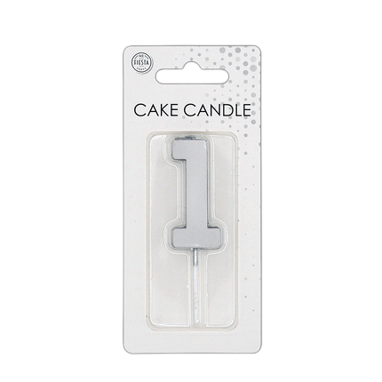 1 Kaars Zilver Metallic 4,5cm