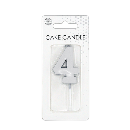 4 Kaars Zilver Metallic 4,5cm