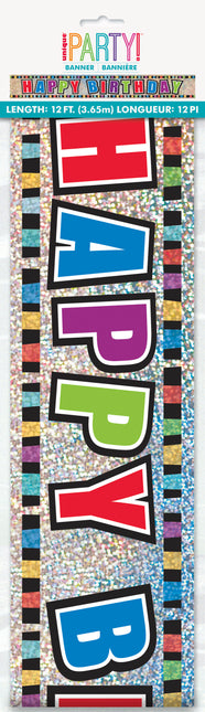 Happy Birthday Afzetlint Gekleurd 3,65m