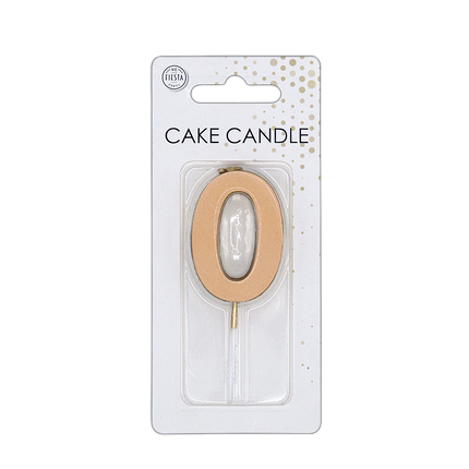 0 Jaar Kaars Rose Goud Metallic 4,5cm