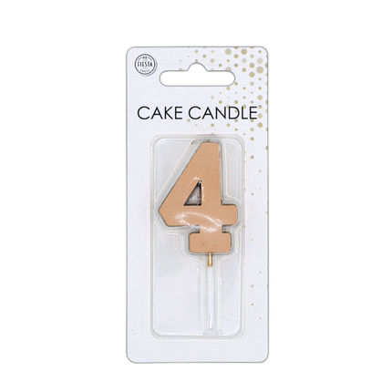 4 Jaar Kaars Rose Goud Metallic 4,5cm