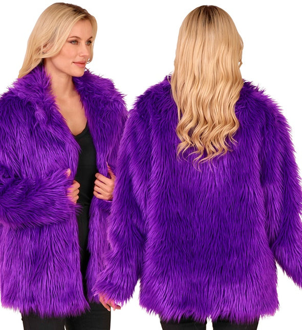 Bontjas Pluche Paars