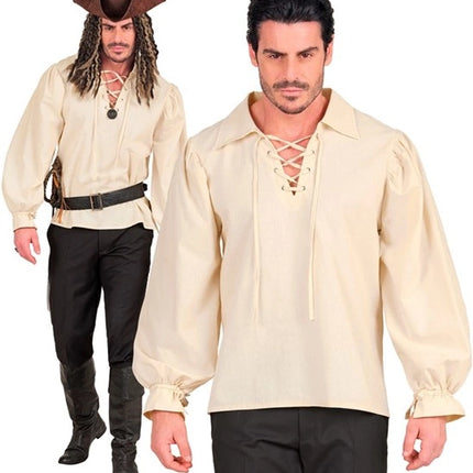 BEIGE HISTORISCH KARAKTER SHIRT