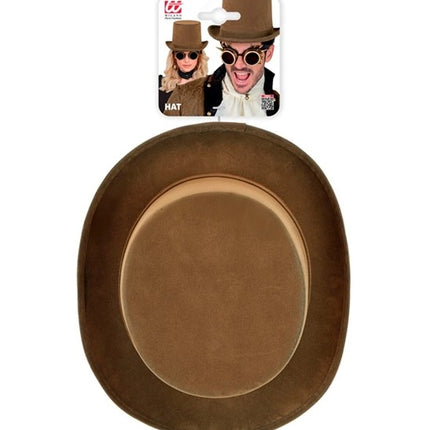 HOGE HOED VINTAGE SUEDE BRUIN 15 CM