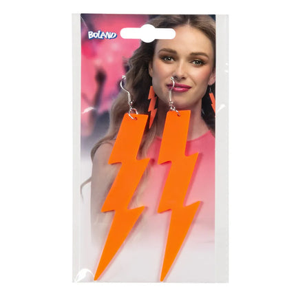 Oranje Oorbellen Bliksem Uv