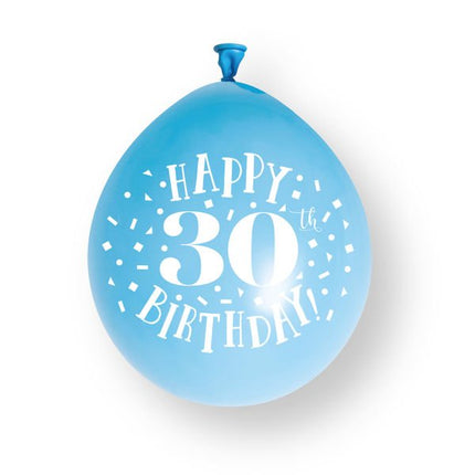 10ct Happy 30th Birthday 23cm Latex Balloons van Unique koop je bij Partywinkel