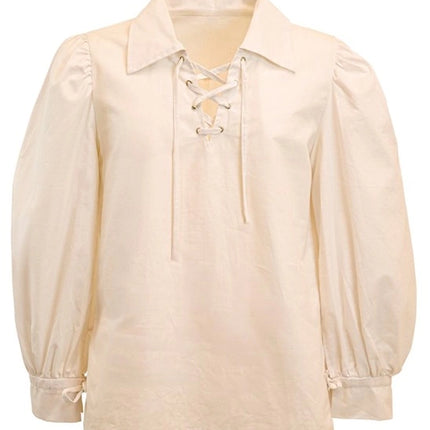 BEIGE HISTORISCH KARAKTER SHIRT