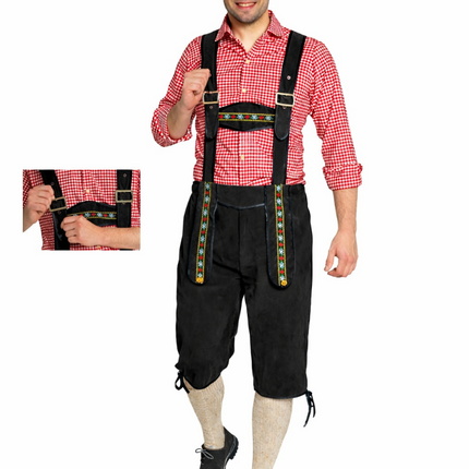 Oktoberfest Lederhose Zwart Lang