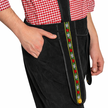 Oktoberfest Lederhose Zwart Lang