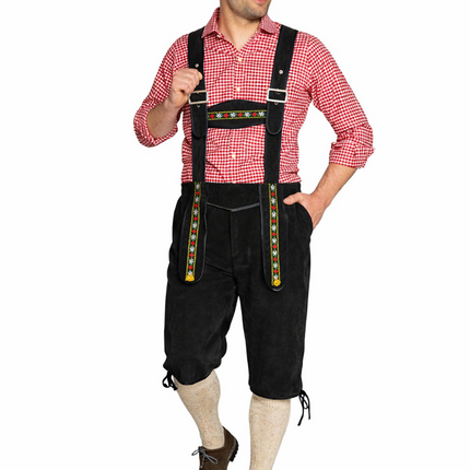 Oktoberfest Lederhose Zwart Lang