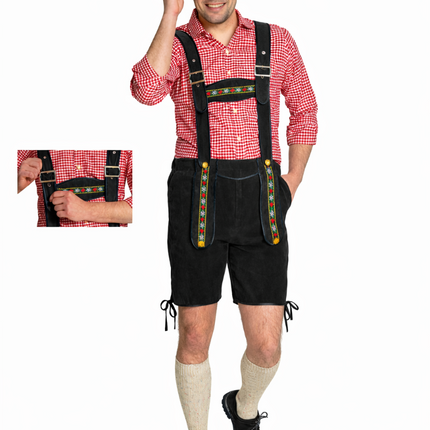 Oktoberfest Lederhose Zwart Kort