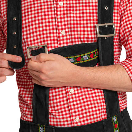 Oktoberfest Lederhose Zwart Kort