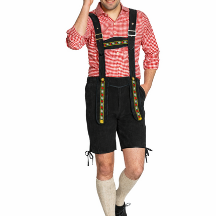 Oktoberfest Lederhose Zwart Kort