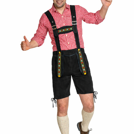 Oktoberfest Lederhose Zwart Kort