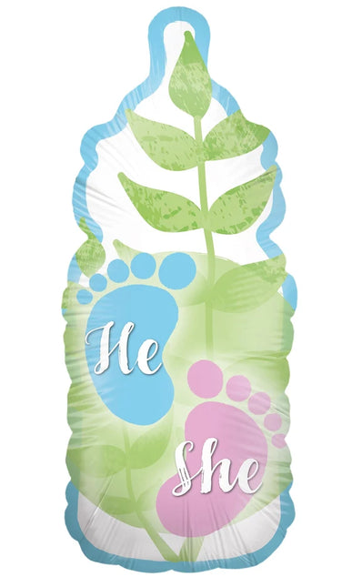 Gender Reveal Helium Ballon Groen Fles Leeg 78cm