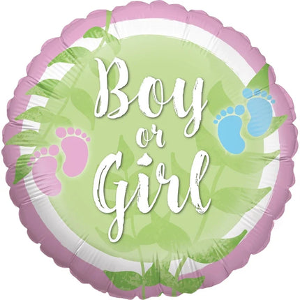 Gender Reveal Helium Ballon Groen Boy Or Girl Leeg 45cm