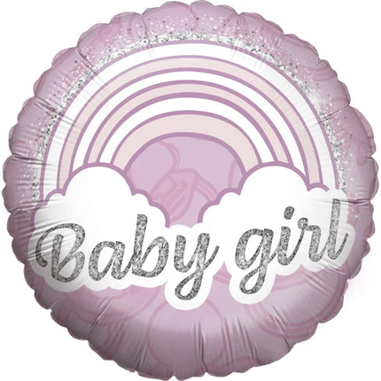 Roze Helium Ballon Baby Girl Leeg 45cm