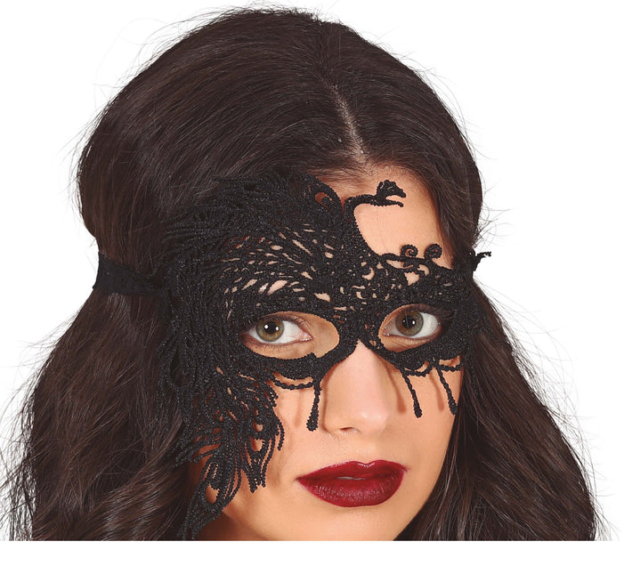 Zwart Oogmasker Kant Half